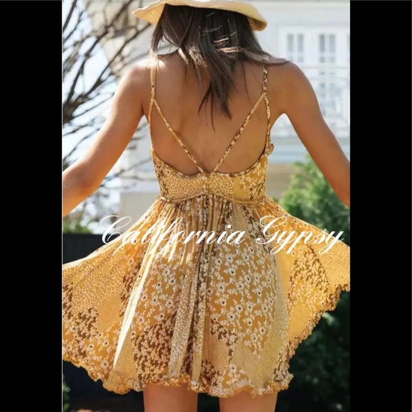 Boho Gypsy Chic Floral Mini Dress - Picture 8 of 12